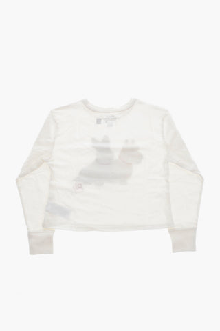 Bedrucktes Langarm-Rundhals-T-Shirt