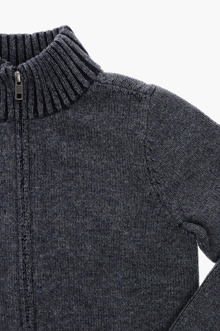 Melange Wool BERNY Sweater with Zip Closure
