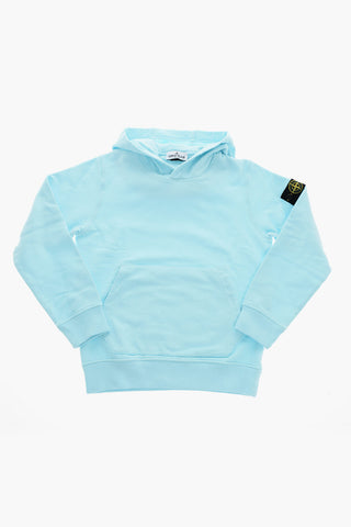 Solid Color Hoodie with Contrasting Logo