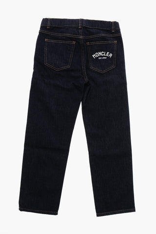 Jeans in Denim Stretch con Cuciture a Vista