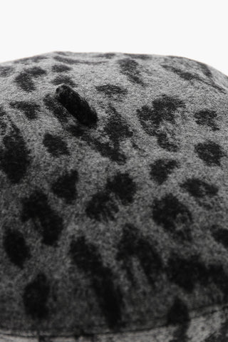 Baskenmütze aus Wollmischung mit Animalier-Muster