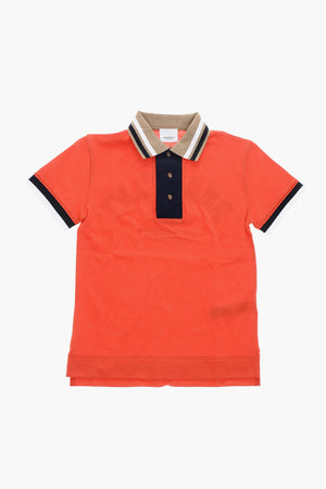 Polo in Cotone Piquè con Dettagli a Contrasto