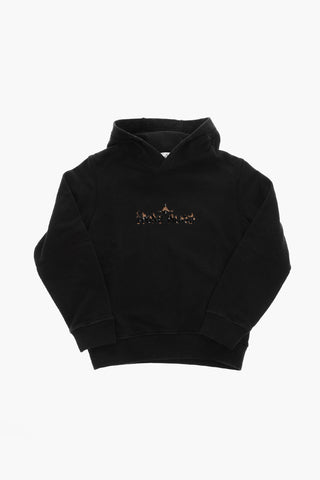 Brushed Cotton Hoodie with Contrasting Logo