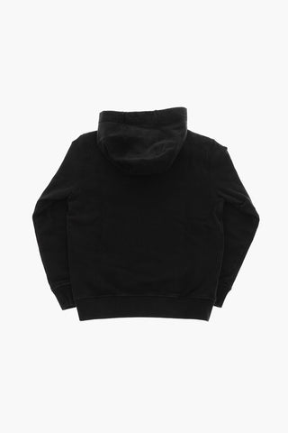 Brushed Cotton Hoodie with Contrasting Logo