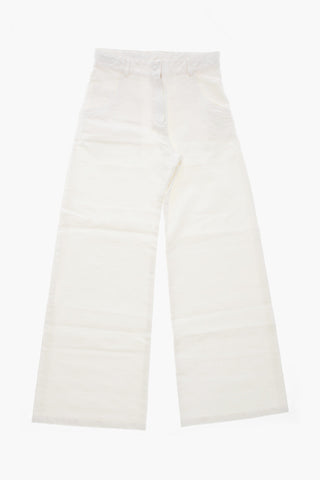 Cotton Gabardine Trousers with All-Over Monogram