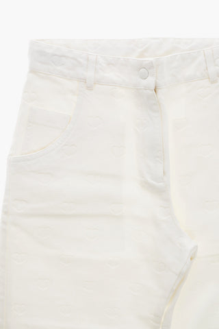 Cotton Gabardine Trousers with All-Over Monogram