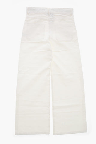Cotton Gabardine Trousers with All-Over Monogram