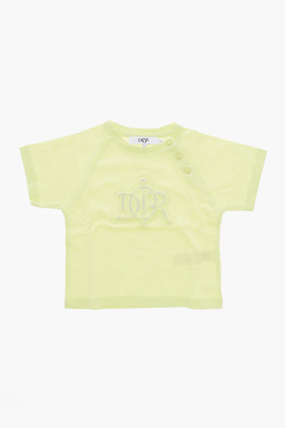 Solid Color Crew-neck T-Shirt with Embossed Logo