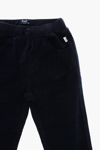 Pantaloni in Velour a Coste con Elastico in Vita