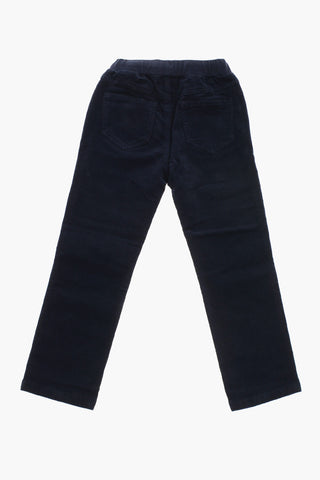 Pantaloni in Velour a Coste con Elastico in Vita