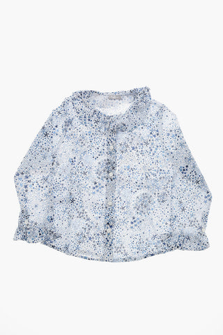 Bedruckte Popeline-Bluse aus Baumwolle mit Peter-Pan-Kragen
