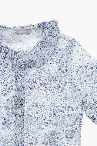Bedruckte Popeline-Bluse aus Baumwolle mit Peter-Pan-Kragen