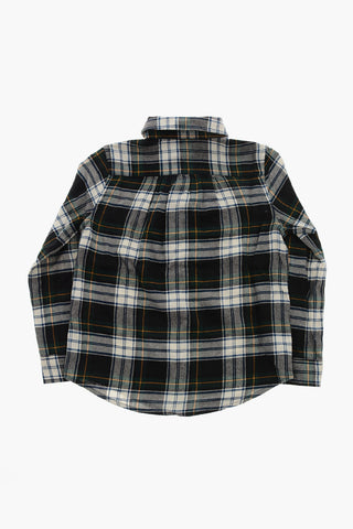 Karierte Bluse mit Volant