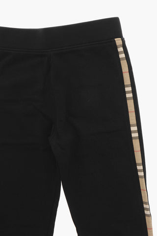 Joggers NOLEN in Cotone Garzato con Banda Laterale a Quadri