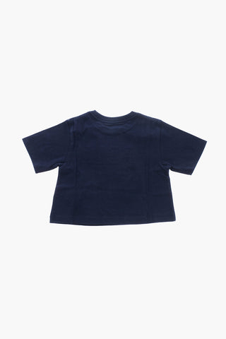 Crew-neck T-shirt with Embossed Maxi Logo