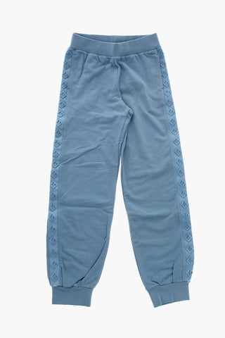 Joggers In Cotone con Banda Laterale Monogram Tono su Tono