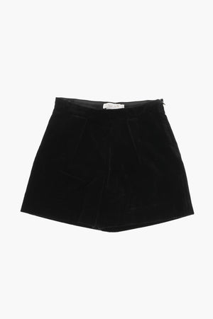 Velour Single-Pleat Shorts