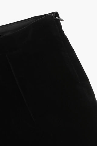 Velour Single-Pleat Shorts