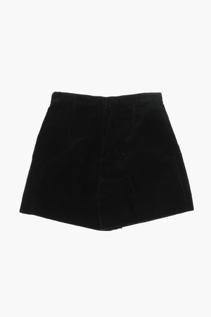 Velour Single-Pleat Shorts