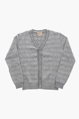 Cardigan Scollo a V A Motivo iconico All-Over