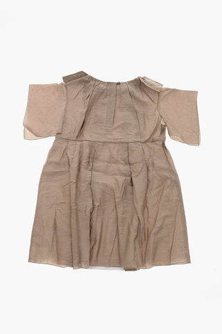 Vestito a Trapezio ROCHELLE in Tinta Unita con Bottoni Decorativi 