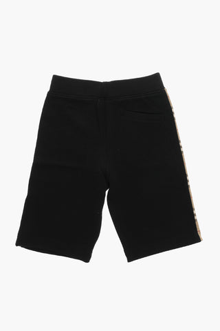 Shorts NOLEN in Cotone Garzato con Banda Laterale a Quadri