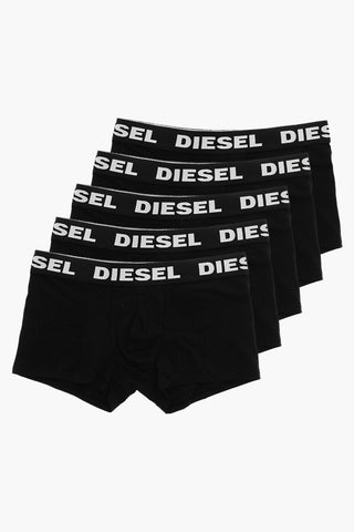 5 Pack Stretch Cotton Boxers with Logoed Band