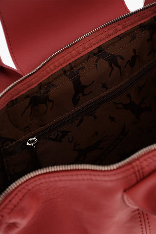 Solid Color Leather Tote Bag