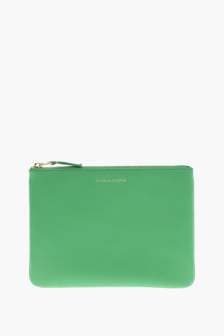 Pochette Bicolore in Pelle con Zip