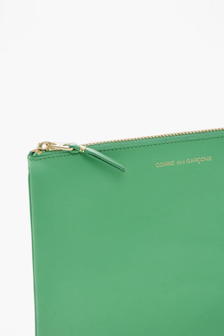 Two-Tone Leather Pochette with Zip