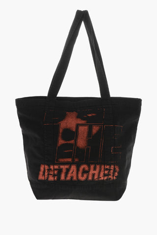 Borsa Tote In Cotone con Stampa Sfumata