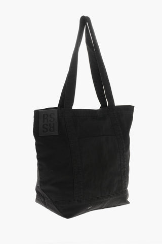 Borsa Tote In Cotone con Stampa Sfumata