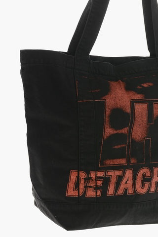 Borsa Tote In Cotone con Stampa Sfumata