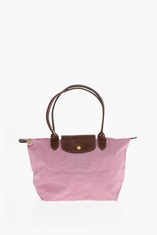Fabric Tote Bag with Leather Trims