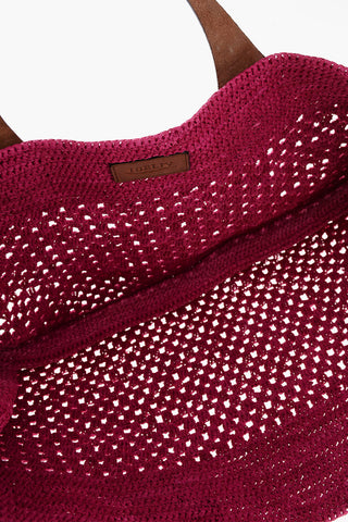 Maxi-Tote-Bag HAVANA aus Raphia mit Lederbesatz