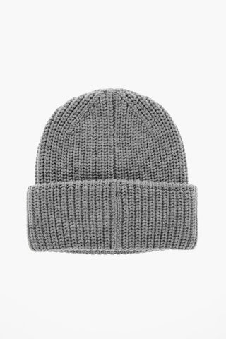 Beanie in Lana con Logo in Rilievo
