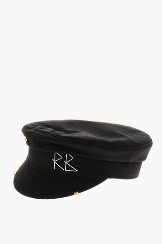 Cappello Baker Boy in Cotone con Borchie