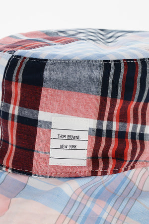 체크 무늬 면 버킷 햇