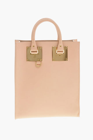 Tote Bag aus Leder mit goldfarbenen Details