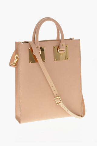Tote Bag aus Leder mit goldfarbenen Details