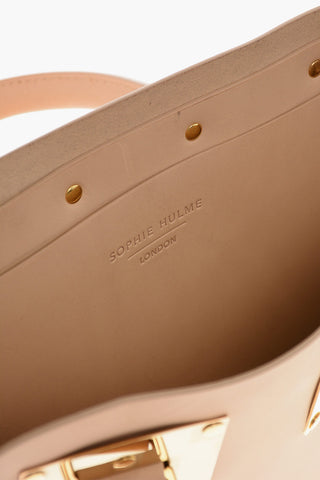 Tote Bag aus Leder mit goldfarbenen Details