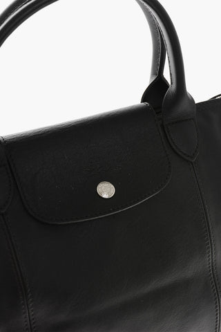 Solid Color Leather Tote Bag