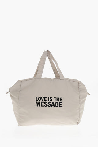 Borsa Tote In Nylon con Stampa Frontale