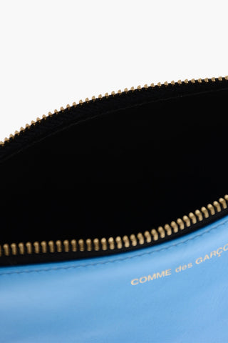Two-Tone Leather Pochette with Zip
