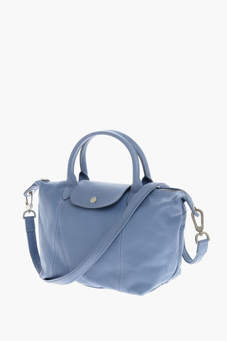 Solid Color Leather Tote Bag