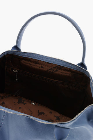 Solid Color Leather Tote Bag