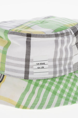 체크 무늬 면 버킷 햇