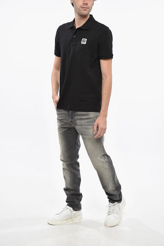 Hopsack Cotton-Blend Polo SMITH with Patch Logo
