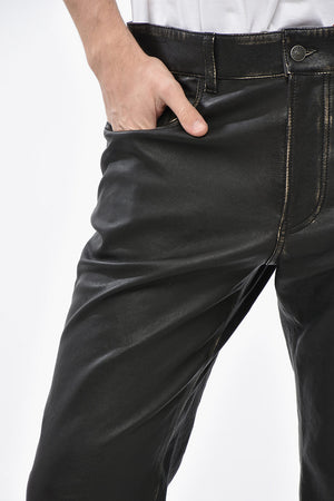 Leather Five-Pocket Trousers P-BLIXIA