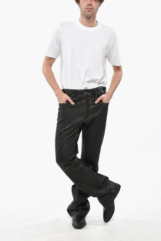 Leather Five-Pocket Trousers P-BLIXIA